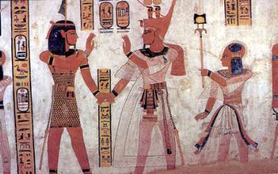 Rencontre entre Ramses III qui accompagne son fils dcd et Shou